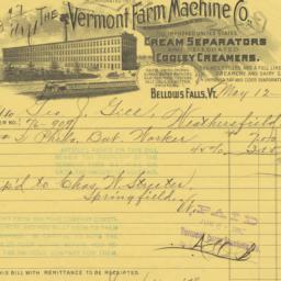 Vermont Farm Machine Co.. Bill