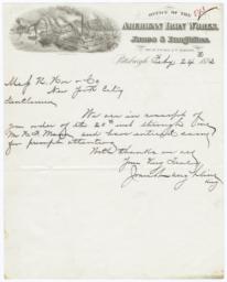 American Iron Works Jones & Laughlins. Letter - Recto