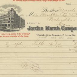 Jordan Marsh Company. Bill