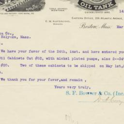 S.F. Bowser & Co.. Letter