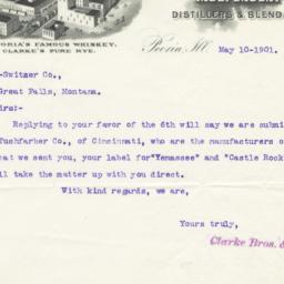 Clarke Bros. & Co.. Letter