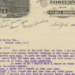 Foster, Paul & Co.. Letter