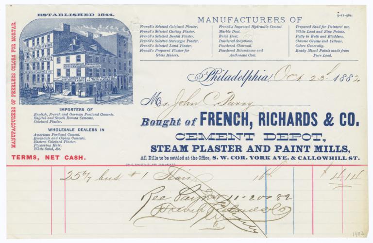 French, Richards & Co.. Bill - Recto