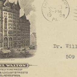Hotel Walton. Envelope