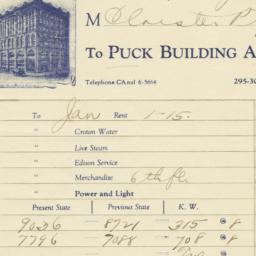 Puck Building Account. Bill