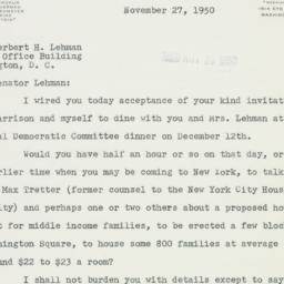 Letter: 1950 November 27