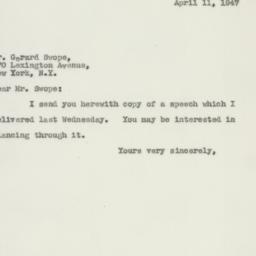 Letter: 1947 April 11