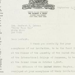 Letter: 1947 September 1