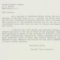 Letter: 1951 October 19