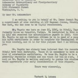 Letter: 1950 February 7