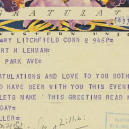 Telegram: 1949 November 8