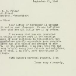 Letter: 1949 September 21