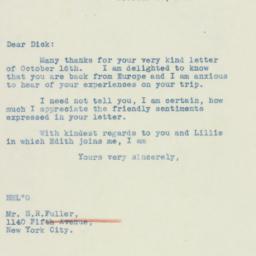 Letter: 1938 October 19
