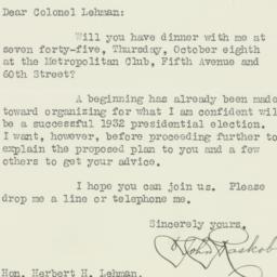 Letter: 1931 October 2