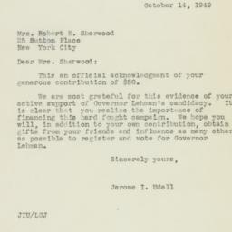 Letter: 1949 October 14
