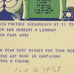 Telegram: 1950 September 11
