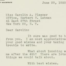 Letter: 1950 June 29