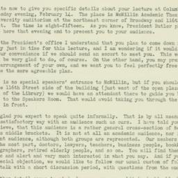 Letter: 1940 February 9