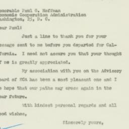 Letter: 1950 November 18