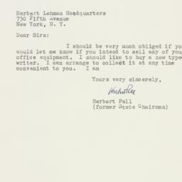 Letter: 1950 November 10