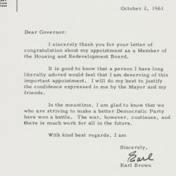 Letter: 1961 October 2