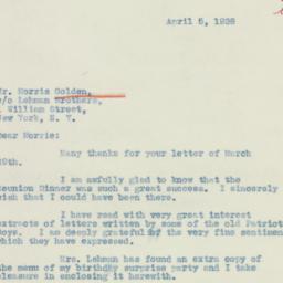 Letter: 1938 April 5