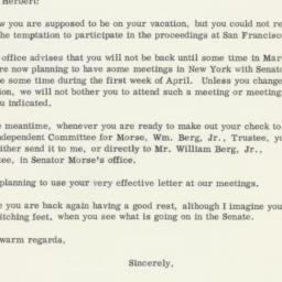 Letter: 1957 February 21