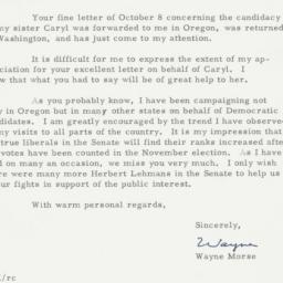Letter: 1958 October 22