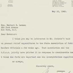Letter: 1940 May 10
