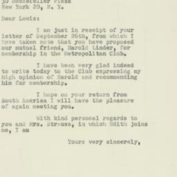 Letter: 1951 September 29