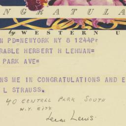 Telegram: 1950 November 8