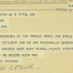 Telegram: 1963 December 6