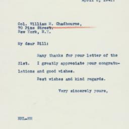 Letter: 1941 April 2