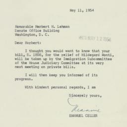 Letter: 1954 May 11