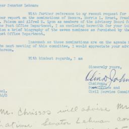 Letter: 1950 February 21