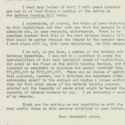 Letter: 1951 April 9