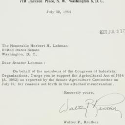 Letter: 1954 July 31
