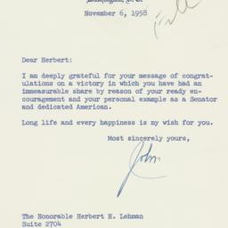 Letter: 1958 November 6