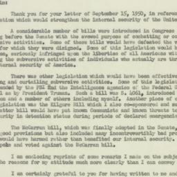 Letter: 1950 September 20