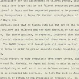 Press Release: 1951 January 25
