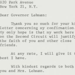 Letter: 1962 October 1