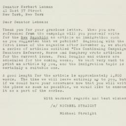 Letter: 1952 November 11