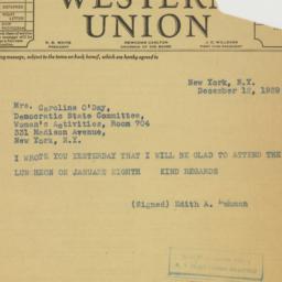 Telegram: 1939 December 12