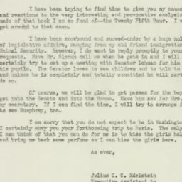 Letter: 1952 March 10