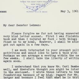 Letter: 1961 May 3
