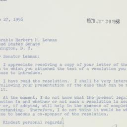 Letter: 1956 June 27