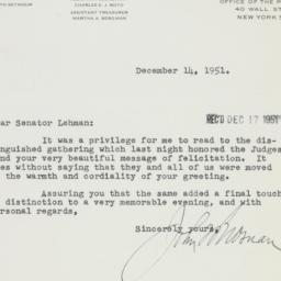 Letter: 1951 December 14