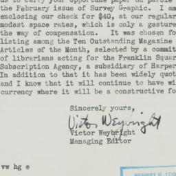Letter: 1938 February 4
