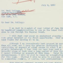 Letter: 1936 July 9