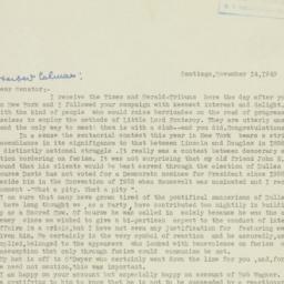 Letter: 1949 November 14